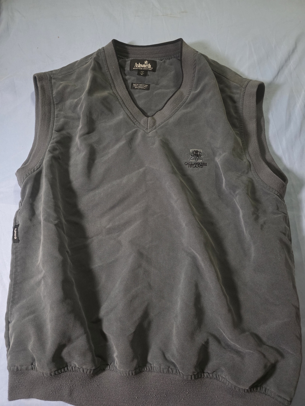 Ashworth Men's Sleeveless V-Neck Golf Vest in Gray